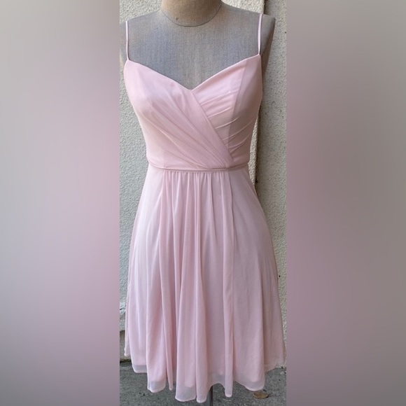 David's Bridal Dresses & Skirts - David’s Bridal stunning pink petal short dress with spaghetti straps. Worn once